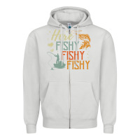 Dove Grey here fishy fishy fishy fishing lovers gifts Zipper Hoodie - linhVisuals