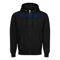 Black Hamilto College Zipper Hoodie - linhVisuals