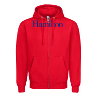 Red Hamilto College Zipper Hoodie - linhVisuals