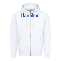 White Hamilto College Zipper Hoodie - linhVisuals