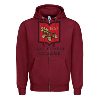 Burgundy Lake Forest College Zipper Hoodie - linhVisuals