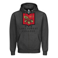 Charcoal Heather Lake Forest College Zipper Hoodie - linhVisuals