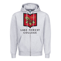 Heather Grey Lake Forest College Zipper Hoodie - linhVisuals