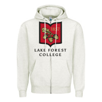 Oatmeal Heather Lake Forest College Zipper Hoodie - linhVisuals