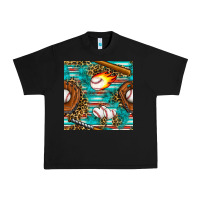 Black baseball glove and bat with serape seamless pattern Urban Heavy Tee - BundleAndBundleShop
