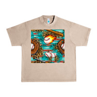 French Oak baseball glove and bat with serape seamless pattern Urban Heavy Tee - BundleAndBundleShop
