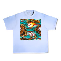 Grape Ice baseball glove and bat with serape seamless pattern Urban Heavy Tee - BundleAndBundleShop