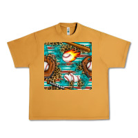 Peanut Butter baseball glove and bat with serape seamless pattern Urban Heavy Tee - BundleAndBundleShop