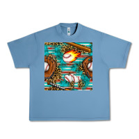 Pebble Blue baseball glove and bat with serape seamless pattern Urban Heavy Tee - BundleAndBundleShop