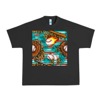Pigment Black baseball glove and bat with serape seamless pattern Urban Heavy Tee - BundleAndBundleShop