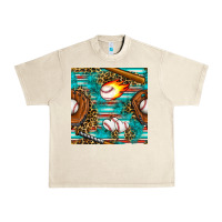 Sandshell baseball glove and bat with serape seamless pattern Urban Heavy Tee - BundleAndBundleShop