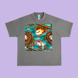 Baseball Glove And Bat With Serape Seamless Pattern Urban Heavy Tee Designed By Bundleandbundleshop