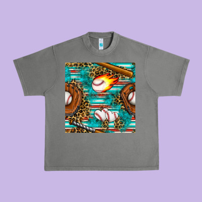 Baseball Glove And Bat With Serape Seamless Pattern Urban Heavy Tee Designed By Bundleandbundleshop