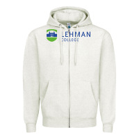 Oatmeal Heather Lehman College CUNY Zipper Hoodie - linhVisuals