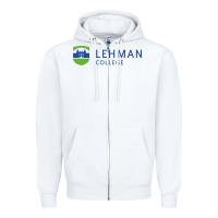 White Lehman College CUNY Zipper Hoodie - linhVisuals