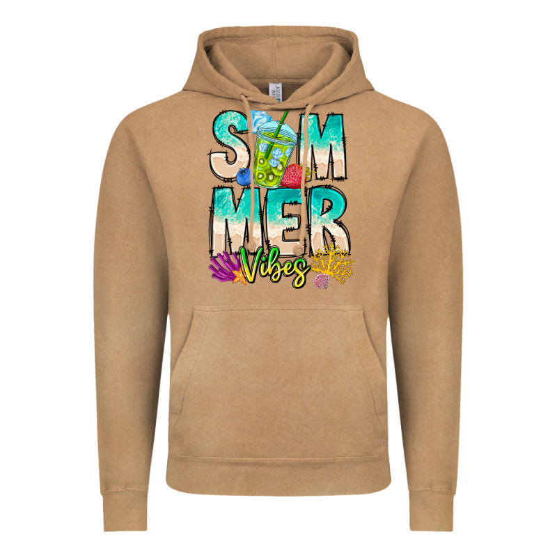 Summer Vibes Vintage Hoodie by CowhideDigitalArt | Teevron