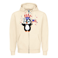 Sandshell penguin american 4th of july penguin american flag Zipper Hoodie - linhVisuals
