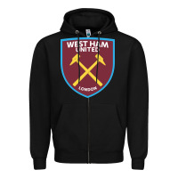 Black the-west-ham-united-f.c.-pen Zipper Hoodie - linhVisuals