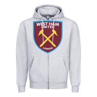 Heather Grey the-west-ham-united-f.c.-pen Zipper Hoodie - linhVisuals