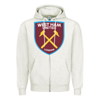 Oatmeal Heather the-west-ham-united-f.c.-pen Zipper Hoodie - linhVisuals