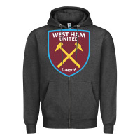 Charcoal Heather the-west-ham-united-f.c.-pen Zipper Hoodie - linhVisuals