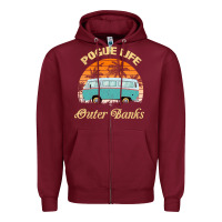 Burgundy pogue life outer banks retro vintage sunny Zipper Hoodie - linhVisuals
