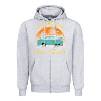 Heather Grey pogue life outer banks retro vintage sunny Zipper Hoodie - linhVisuals