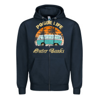 Navy pogue life outer banks retro vintage sunny Zipper Hoodie - linhVisuals