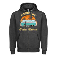 Charcoal Heather pogue life outer banks retro vintage sunny Zipper Hoodie - linhVisuals