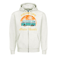 Oatmeal Heather pogue life outer banks retro vintage sunny Zipper Hoodie - linhVisuals