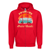 Red pogue life outer banks retro vintage sunny Zipper Hoodie - linhVisuals