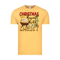 Vintage Mustard christmas begins with christ Vintage Tee - FaDigitalArtStudio