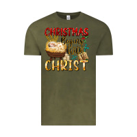 Vintage Olive christmas begins with christ Vintage Tee - FaDigitalArtStudio
