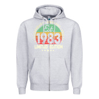 Heather Grey est. 1983 vintage 1983 limited edition 39th birthday retro pullover ho Zipper Hoodie - linhVisuals