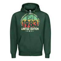 Sports Green est. 1983 vintage 1983 limited edition 39th birthday retro pullover ho Zipper Hoodie - linhVisuals