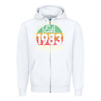 White est. 1983 vintage 1983 limited edition 39th birthday retro pullover ho Zipper Hoodie - linhVisuals