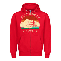 Red vintage best uncle ever fist bump funny uncle fathers day Zipper Hoodie - linhVisuals