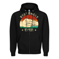 Black vintage best uncle ever fist bump funny uncle fathers day Zipper Hoodie - linhVisuals