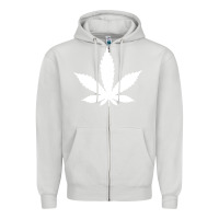 Dove Grey weed leaf in a pocket marijuana cannabis Zipper Hoodie - linhVisuals