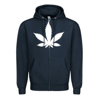 Navy weed leaf in a pocket marijuana cannabis Zipper Hoodie - linhVisuals