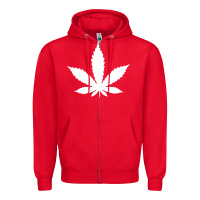 Red weed leaf in a pocket marijuana cannabis Zipper Hoodie - linhVisuals