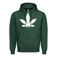 Sports Green weed leaf in a pocket marijuana cannabis Zipper Hoodie - linhVisuals