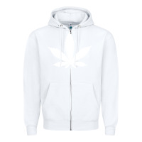 White weed leaf in a pocket marijuana cannabis Zipper Hoodie - linhVisuals