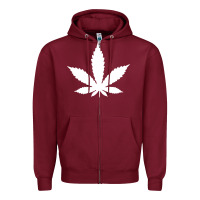 Burgundy weed leaf in a pocket marijuana cannabis Zipper Hoodie - linhVisuals