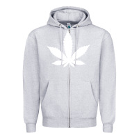 Heather Grey weed leaf in a pocket marijuana cannabis Zipper Hoodie - linhVisuals