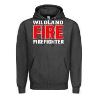 Charcoal Heather wildland fire rescue department firefighters firemen uniform Zipper Hoodie - linhVisuals
