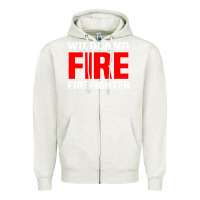 Oatmeal Heather wildland fire rescue department firefighters firemen uniform Zipper Hoodie - linhVisuals