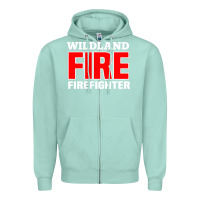 Seafoam wildland fire rescue department firefighters firemen uniform Zipper Hoodie - linhVisuals
