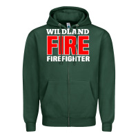 Sports Green wildland fire rescue department firefighters firemen uniform Zipper Hoodie - linhVisuals