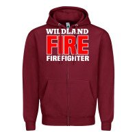 Burgundy wildland fire rescue department firefighters firemen uniform Zipper Hoodie - linhVisuals